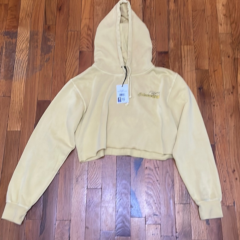 RE/DONE x FORD yellow upcycled cropped hoodie M/L brand new tags